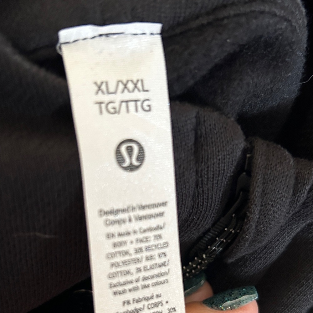 Lululemon athletica Black Half-Zip Pullover Sweater with 'Be A Good Person' Text - Picture 3 of 4